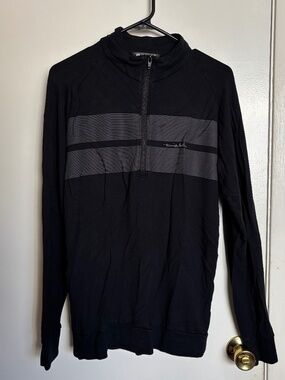 Travis Mathew Black Golf Performance Jacket Quarter Zip Size Small